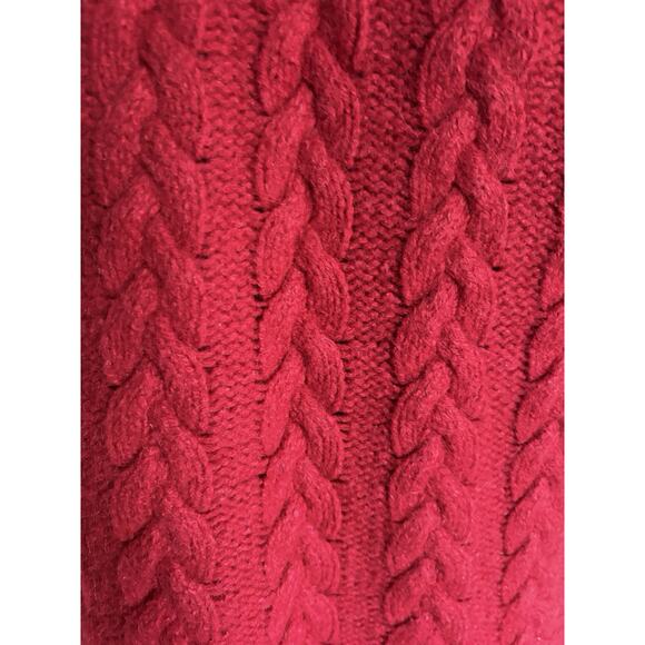 VTG Irelandseye Zip Hooded Irish Wool Cableknit Sweater - M, Red, Christmas Gift - Picture 7 of 8